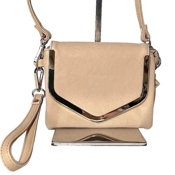 Charming Charlie’s Bag Crossbody & Wristlet Straps Sand Color Gold Trim Hardware - Picture 7 of 12